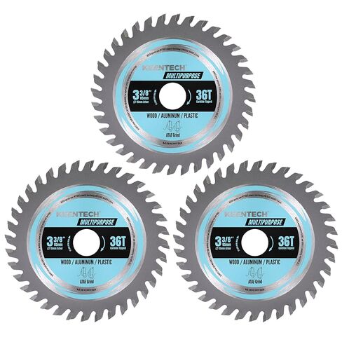 KEENTECH 3-3/8 بوصة شفرة منشار دائري 36T × 15 مم تتحمل لقطع الخشب والألومنيوم والبولي فينيل كلوريد والأكريليك وعمر خدمة أطول، 3 عبوات in Kuwait