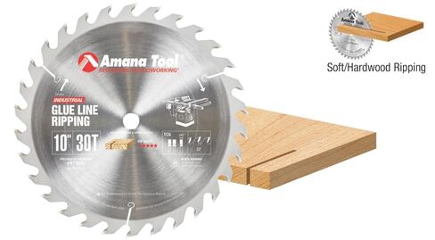 Amana Tool كربيد مائل خط الغراء تمزيق شفرة منشار دائري، برستيج، 610301C، 10 بوصة عمق × 30T TCG، 22 درجة، 5/8 تجويف in Kuwait