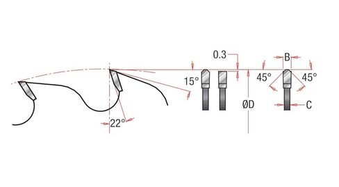 Amana Tool كربيد مائل خط الغراء تمزيق شفرة منشار دائري، برستيج، 610301C، 10 بوصة عمق × 30T TCG، 22 درجة، 5/8 تجويف in Kuwait