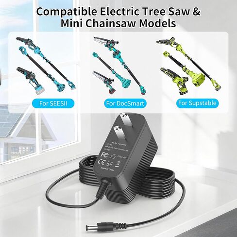 21V Charger for SEESII 2-in-1 and DocSmart Cordless Electric Pole Saw Battery, PS600 CS08B Tree Trimming Mini Chainsaw Lithium Power Adapter Replacement‎ in Kuwait