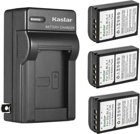 Kastar AC Wall Battery Charger Replacement for Olympus OM System BLX-1 Lithium-Ion Battery, BCX-1 Battery Charger, OM-1 Mirrorless Camera in Kuwait
