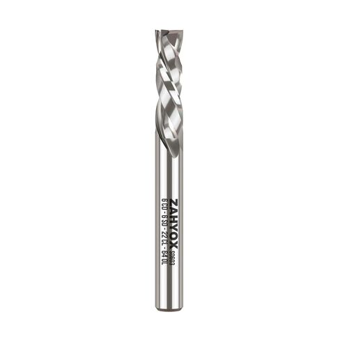 ZahyoX 6 مم عرقوب ضغط دوامة CNC راوتر بت، 6 مم قطر القطع، 6 مم قطر عرقوب - 25 مم قطر القطع - 64 مم الطول الإجمالي، الفلوت المزدوج كربيد الصلبة CNC نهاية مطحنة in Kuwait