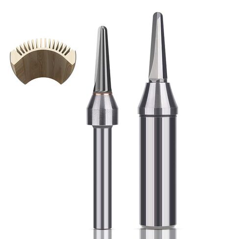 HUHAO 1/2 & 1/4 Inch TCT Router Bits, R1.6mm Rounded Bottom Arc Grooving Cutter for Wood Bending, CNC Milling Smooth Grooves in Solid Wood, Plywood, MDF for Furniture & Door Panels,2pc in Kuwait