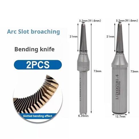 HUHAO 1/2 & 1/4 Inch TCT Router Bits, R1.6mm Rounded Bottom Arc Grooving Cutter for Wood Bending, CNC Milling Smooth Grooves in Solid Wood, Plywood, MDF for Furniture & Door Panels,2pc in Kuwait
