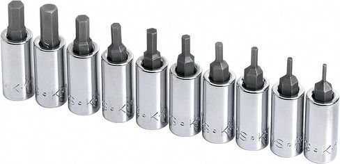 SK Tools USA محرك أقراص 1/4 بوصة، 10 قطع، قياسي، SAE، مجموعة مقابس لقم سداسية من الكروم: 1/16 بوصة - 1/4 بوصة | 19731 in Kuwait