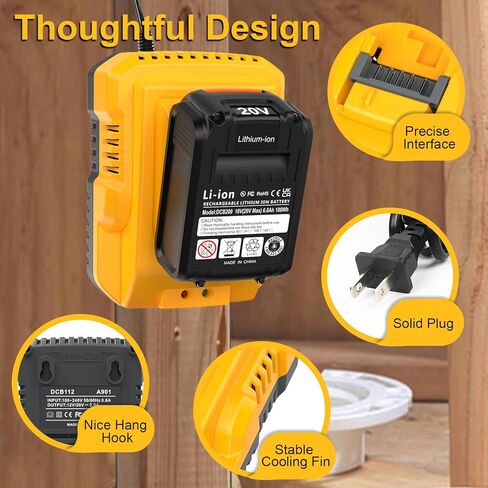 Lenoya Upgraded 3.0Ah Replacement for Dewalt Battery 20V 2Pack and Charger DCB112 Compatible with DCB102 DCB104 DCB118 DCB115 DCB206 DCB204 in Kuwait