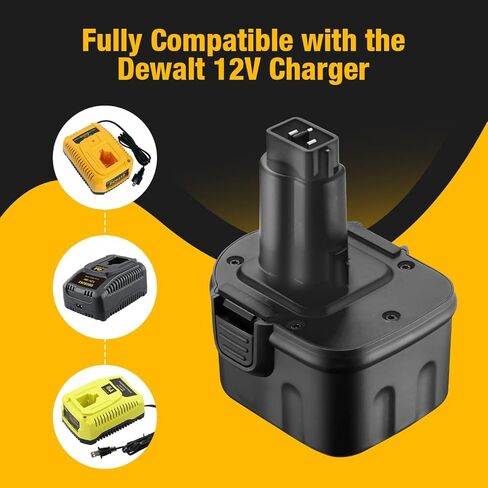 FirstPower 4.8Ah 12V DW9071 Battery - Compatible with Dewalt 12V Battery Tools DC9071 DW9071 DW9072 DE9037 DE9071 DE9072 DE9074 DE9075 2Packs in Kuwait