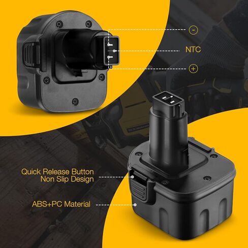 FirstPower 4.8Ah 12V DW9071 Battery - Compatible with Dewalt 12V Battery Tools DC9071 DW9071 DW9072 DE9037 DE9071 DE9072 DE9074 DE9075 2Packs in Kuwait