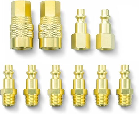 طقم تركيبات هواء سريعة التوصيل طراز NPT Milton M مقاس 1/4 بوصة، ومقرنة هواء ومجموعة قابس مكونة من 10 قطع مع حقيبة تخزين، وملحقات ضاغط الهواء الهوائي in Kuwait