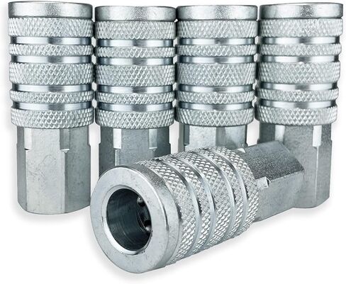 5 Tru-Flate Style Push Sleeve 1/2" NPT Female Couplers for Shop Air Line Hose Tools by TYK Industries in Kuwait