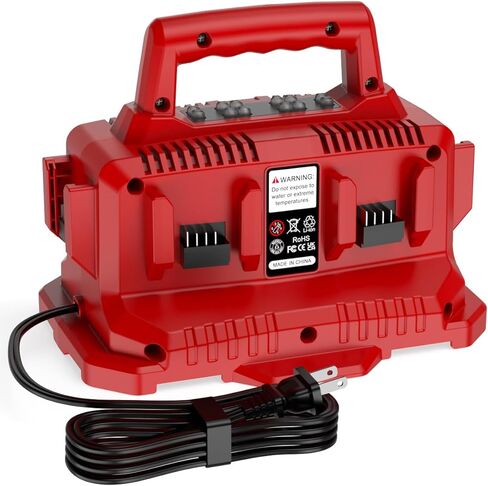 شحن في وقت واحد شاحن بطارية 6 منافذ، متوافق مع شاحن بطارية Milwaukee18V، متوافق مع جميع بطاريات Milwaukee M18 48-59-1806 in Kuwait