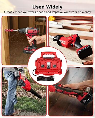 شحن في وقت واحد شاحن بطارية 6 منافذ، متوافق مع شاحن بطارية Milwaukee18V، متوافق مع جميع بطاريات Milwaukee M18 48-59-1806 in Kuwait