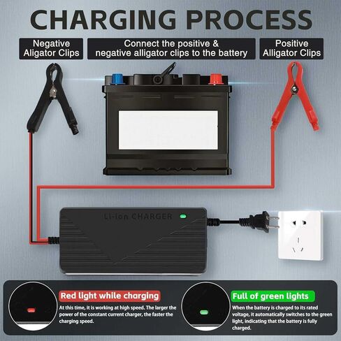 شاحن بطاريات ليثيوم فوسفات الحديد 14.6 فولت 10 أمبير، كفاءة عالية، مؤشر LED، مع حماية من الحرارة الزائدة، مُحسّن لبطارية LiFePO4 in Kuwait