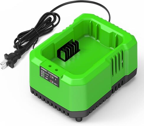 شاحن بطارية مزدوج 60 فولت متوافق مع بطاريات Greenworks Pro 60 فولت وأدوات كهربائية لاسلكية، محطة شحن متزامنة سريعة مع منافذ USB-A وType-C in Kuwait