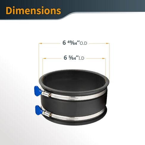 POWERTEC 70362V Dust Collection Reducer 6" OD to 4" OD with 6" Dust Control Flex Cuff in Kuwait
