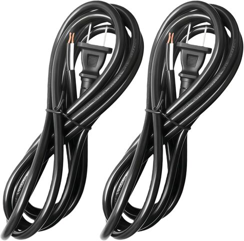 2 PCS 6FT 18AWG Power Tool Cord Supply Cable Replacement | 2-Prong Polarized Plug 110V/300V AC Pigtail,for Drills,Sanders, Chop Saws, Grinders, Vacuums, Miter Saws,Appliances, Motors etc Power Tools. in Saudi Arabia