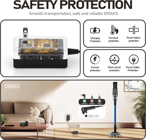 شاحن سريع لـ Bissell PowerClean FurGuard، FurFinder، Power Clean Fur Guard Finder Deluxe 280W 200W- متوافق مع الموديلات 4026,4141,4143,4172,4173,4051,4052,4031,4137, 0.75A, 110V in Kuwait