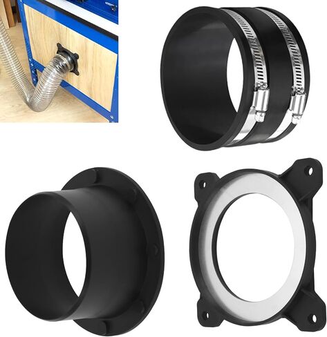 4" Surface Mount Dustport Steel Ring Receiver for Dust Collection, Magnetic Dust Collection Powerful Suction & Quick Connection in Kuwait