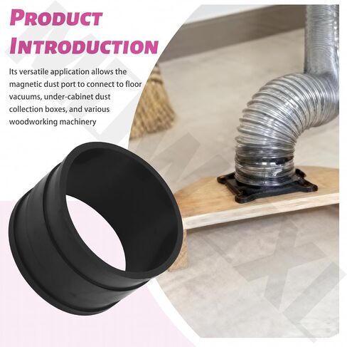 4" Surface Mount Dustport Steel Ring Receiver for Dust Collection, Magnetic Dust Collection Powerful Suction & Quick Connection in Kuwait