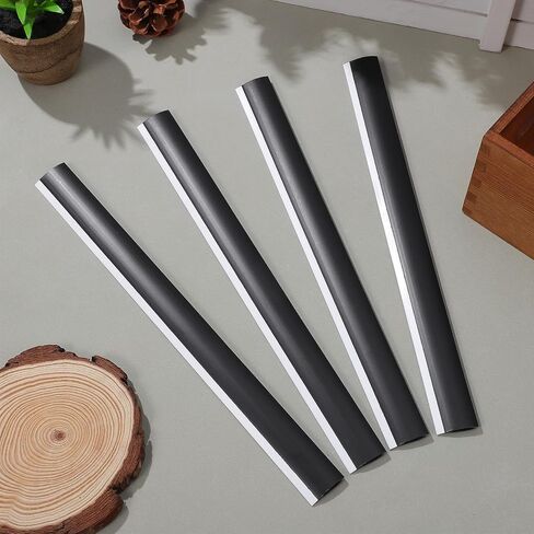 Zerodeko 4pcs Plastic Strip Replacement for Dustpan Edge Bar, Dust Pan Inlet Soft Pressing Strips Protector, Garbage Shovel Closing Edges Straps Dustpan Repair Accessories (Black) in Kuwait