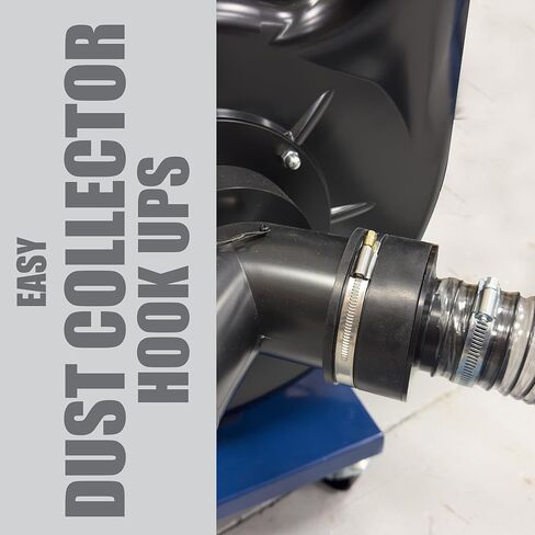 4" to 2.5" Dust Collection Reducer Adapter w/Integrated Rubber Cuff & ABS Connector – 4" Tool Port - 2.5 Inch Shop Vacuum Hose Adapter Airtight Seal, Steel Hose Clamp, Woodworking Dust Collection in Kuwait