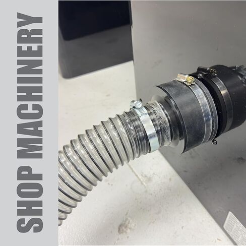 4" to 2.5" Dust Collection Reducer Adapter w/Integrated Rubber Cuff & ABS Connector – 4" Tool Port - 2.5 Inch Shop Vacuum Hose Adapter Airtight Seal, Steel Hose Clamp, Woodworking Dust Collection in Kuwait