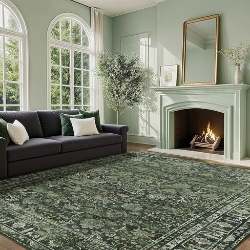 8x10 Area Rugs for Living Room, Non Slip Washable Rugs Large Rug Indoor Carpet, Durable & Soft Vintage Rug for Bedroom Dining Room Home Office Decor, Taupe in Saudi Arabia