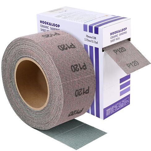 Ceramic Mesh 600 Grit Sandpaper Roll, 2-3/4" x 13 Yard, Hook and Loop Longboard Sandpaper - Ideal for Wood, Metal & Automotive Sanding, Dust-Free for Sanding Blocks in Kuwait