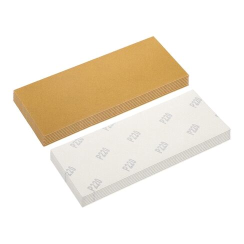 16pcs Sand Papers - [4.5 x 11 Inch x 80 Grits] Hook & Loop Backing Sandpaper Sheets for Metal Auto Wood Polishing and Scratches Removing, Alumina Abrasive Gold in Saudi Arabia
