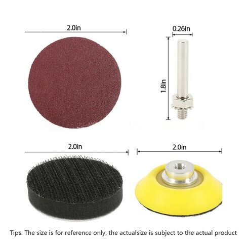 100pcs 2 Inch Drill Sander Attachment with Backer Plate 1/4" Shank Sanding Discs Pad Kit Includes 80-3000 Grit Sandpapers in Kuwait