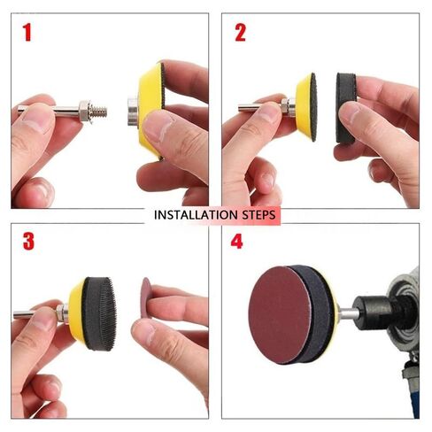100pcs 2 Inch Drill Sander Attachment with Backer Plate 1/4" Shank Sanding Discs Pad Kit Includes 80-3000 Grit Sandpapers in Kuwait