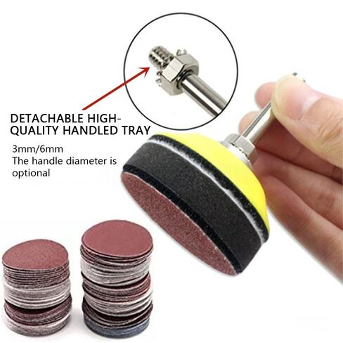 100pcs 2 Inch Drill Sander Attachment with Backer Plate 1/4" Shank Sanding Discs Pad Kit Includes 80-3000 Grit Sandpapers in Kuwait