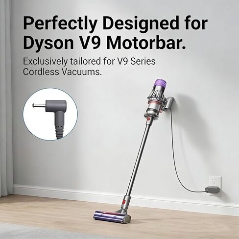 متوافق مع شاحن Dyson V9، شاحن مكنسة كهربائية 21.75 فولت بديل مناسب للمكنسة الكهربائية اللاسلكية Dyson V9 Motorbar، سلك طاقة بطول 6 أقدام. in Kuwait