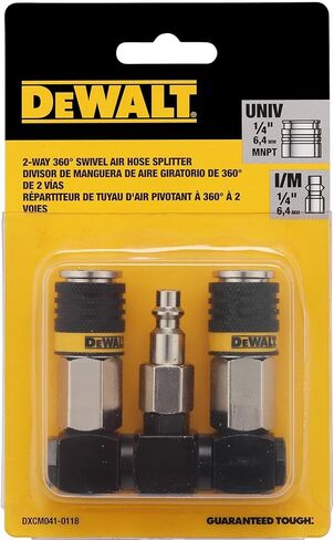 موزع خرطوم الهواء دوار 360 درجة من DEWALT ثنائي الاتجاه: قارنات عالمية مع قابس صناعي، 300 رطل لكل بوصة مربعة in Kuwait