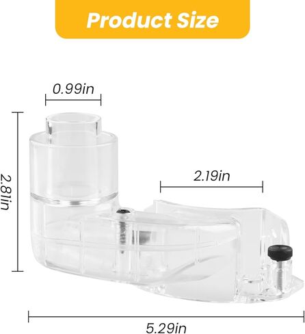 DNP615 for DEWALT Router Dust Collection Adapter for Fixed Base Routers,Compact Router Dust Collection Adapter Compatible with DEWALT DWP611 or DWP611PK, Clear in Kuwait