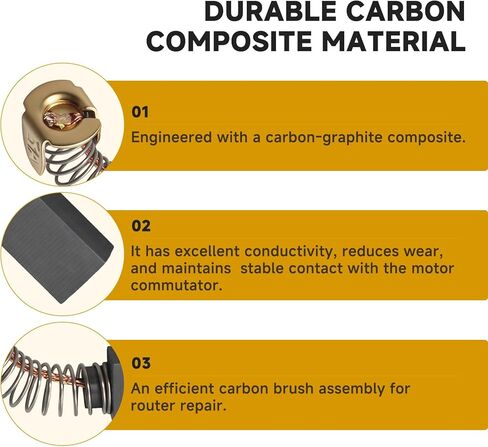 (4-Pack) Carbon Brush Assembly 290108002 Replacement Brushes Compatible with Ridgid R2400 / R2401 Trim Router Brush Assembly for Power Tool Maintenance in Kuwait
