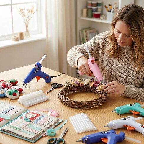 Mini Hot Glue Gun, 8 Pack Hot Glue Guns for Crafts with 40 Sticks Melt Glue Gun, Small Hot Melt Gun Set Arts Craft School DIY Arts Class Projects Home Quick Repairs in Saudi Arabia