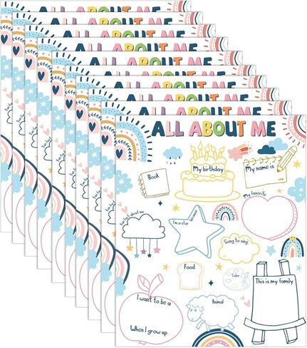 Faccito 40 Pieces Schoolbag All About Me Posters Students Posters to Fill in Student of The Week Posters Read All About Me Classroom Decorations for School Teacher Supplies in Saudi Arabia