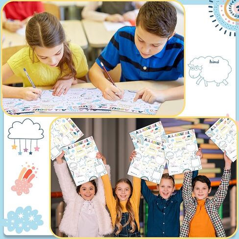 Faccito 40 Pieces Schoolbag All About Me Posters Students Posters to Fill in Student of The Week Posters Read All About Me Classroom Decorations for School Teacher Supplies in Saudi Arabia