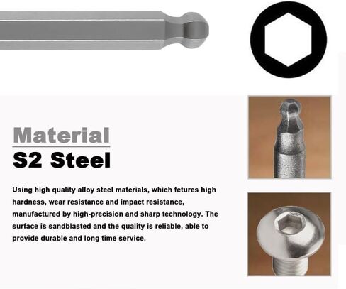 5-Piece Ball Head Screwdriver Bit Set 100mm Long, Magnetic 1/4 Inch Hex Shank Ball Head Bits H2.5 / 3 / 4 / 5 /6 mm in Kuwait