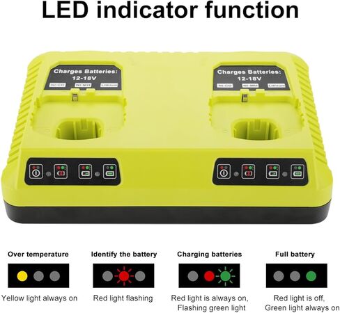 2 منافذ P117 استبدال شاحن سريع ل Ryobi 12 فولت-18 فولت واحد + بطارية ليثيوم أيون NiCd NiMh P100 P102 P103 P105 P107 P108 P118 in Kuwait