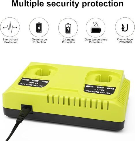 2 منافذ P117 استبدال شاحن سريع ل Ryobi 12 فولت-18 فولت واحد + بطارية ليثيوم أيون NiCd NiMh P100 P102 P103 P105 P107 P108 P118 in Kuwait