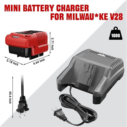 بديل لشاحن بطارية Milwaukee M28، متوافق مع شاحن بطارية Milwaukee 28V 0726-22، 0780-20، 48-11-2830، M28، 0721-21 in Kuwait