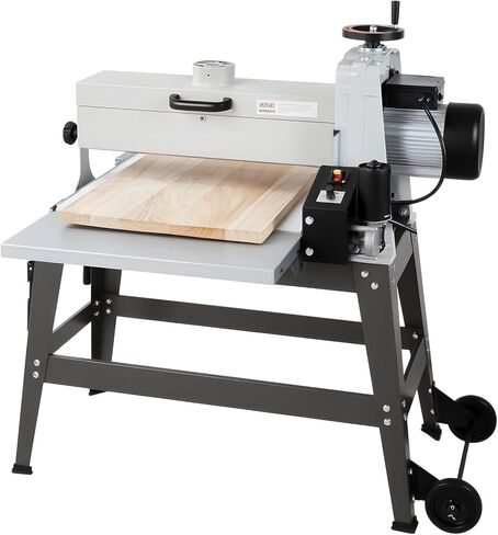 VEVOR 22" Drum Sander with Stand & Extension Tables, 1.75HP 1440RPM Dual Motor Drum Sander for Woodworking - Variable Speed Conveyor Belt, 4" Dust Collection Port for Cabinet & Furniture Finishing in Kuwait