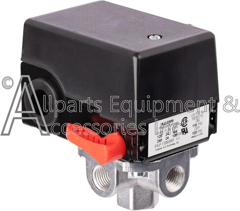 Z-AC-0809 مفتاح ضغط 4 منافذ 110-135 رطل لكل بوصة مربعة ثنائي القطب 120-240 فولت متوافق مع وحدات ضاغط الهواء بكابل Craftsman وDeVilbiss وPorter in Kuwait