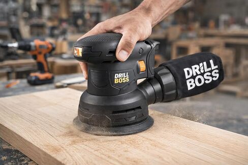 تشتمل مجموعة أدوات الصنفرة ذات المدار العشوائي اللاسلكي Drill Boss 20V على بطارية 2.0 أمبير في الساعة وشاحن سريع وحقيبة أدوات وقرص 125 مم (5 بوصة) مع كيس غبار وورق صنفرة in Kuwait