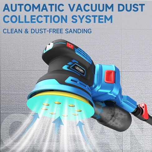 Electric Orbit Sander Kit with 8.2ft Pole,20V Random Hand Sanders 4.0AH,5.0 Inch Variable Cordless Sanders for Wood Working,Sanding in Kuwait