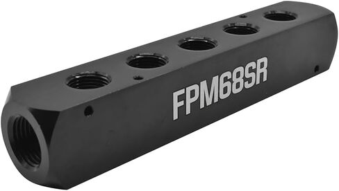 Interstate Pneumatics FPM68SR 1/2 بوصة FPT x 3/8 بوصة FPT مستطيل ألومنيوم مشعب كبير - 2 مدخل - 5 منافذ in Kuwait