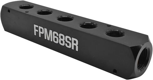 Interstate Pneumatics FPM68SR 1/2 بوصة FPT x 3/8 بوصة FPT مستطيل ألومنيوم مشعب كبير - 2 مدخل - 5 منافذ in Kuwait