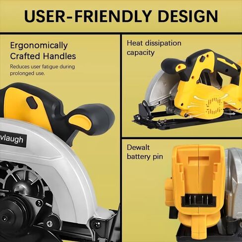 7-1/4 Inch Cordless Circular Saw Compatible with 20V MAX Battery (NO Battery) 5300 RPM Brushless Motor, 6-1/2" Depth Cut, 0-50° Bevel, Electric Brake, with 2 Blades & Carry Case in Kuwait